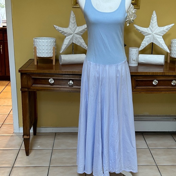 Eileen Fisher Lilac Periwinkle A line Scoop Neck Sleeveless Maxi Slip Dress USA - Picture 13 of 14